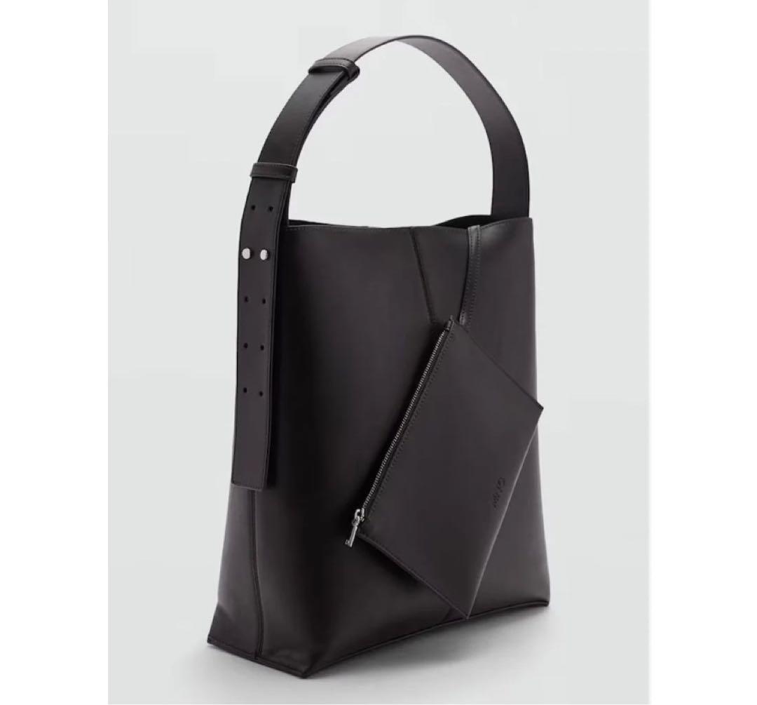 MANGO トートバッグ ダークブラウン