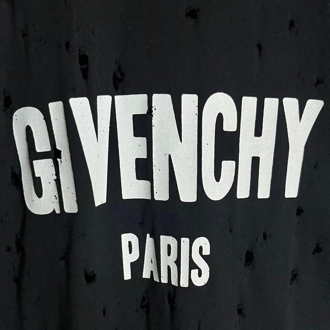 【希少モデル】ジバンシー☆ビッグロゴ入りTシャツ デストロイ加工 PARIS