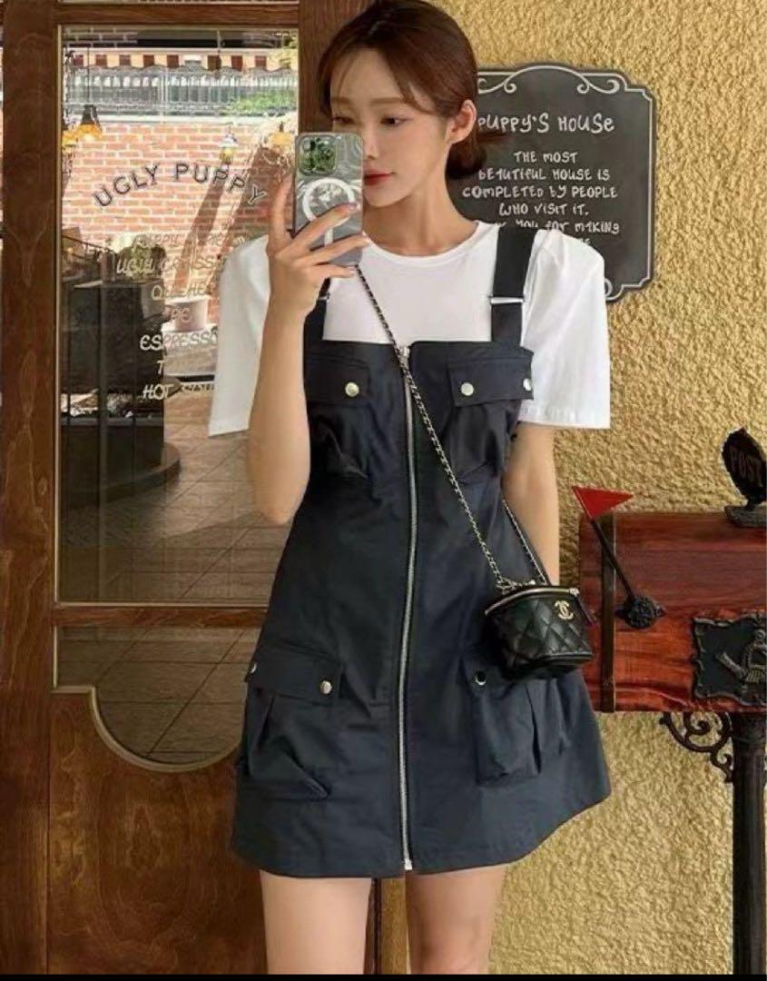 売れ筋商品 ジップ カーゴ ワンピース zara qung cygne bibiy - メルカリ ワンピース
