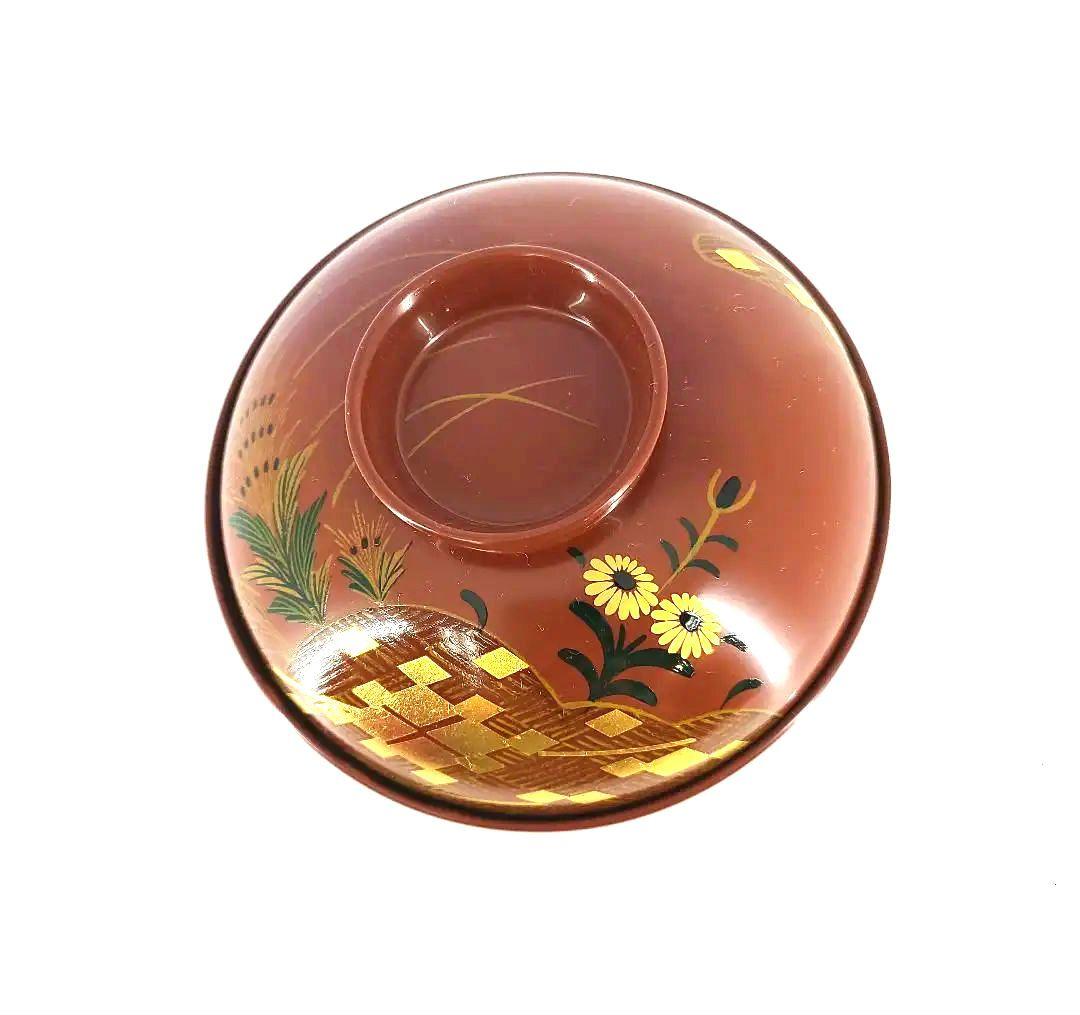 お椀 大内塗 蓋つき 5客 画像1
