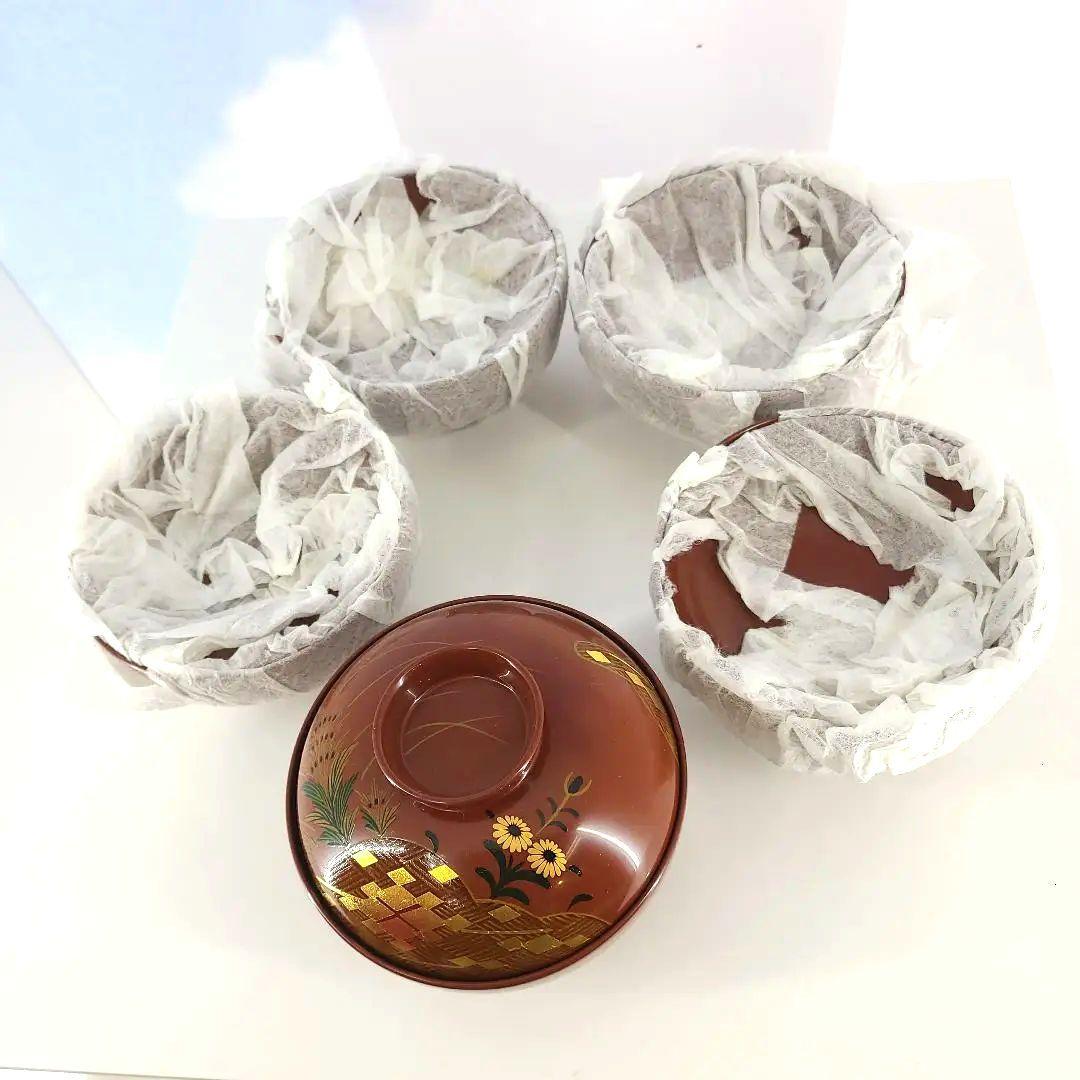 お椀 大内塗 蓋つき 5客 画像2