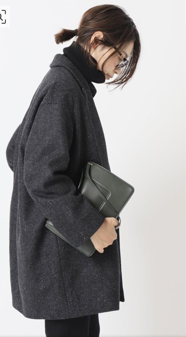 再入荷アイテム Deuxieme Classe ネップツイードハーフコート ジャケット・アウター