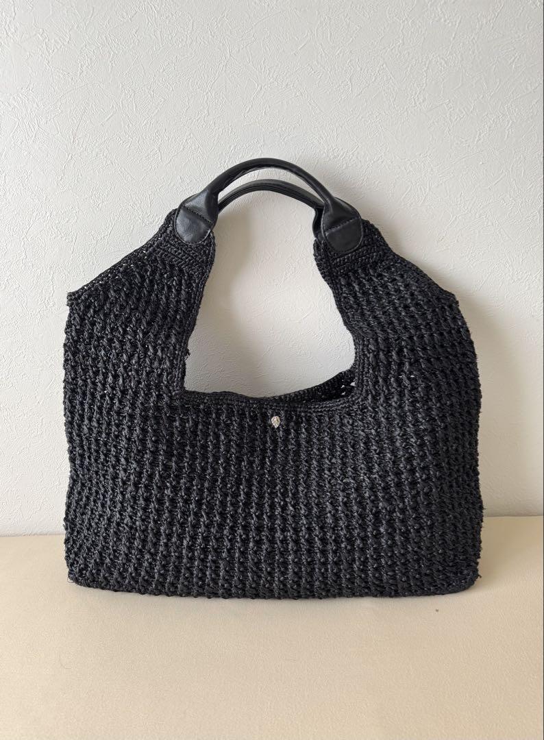【美品】レンカミンスキー⭐︎ トートバッグ　ブラック　ラフィア