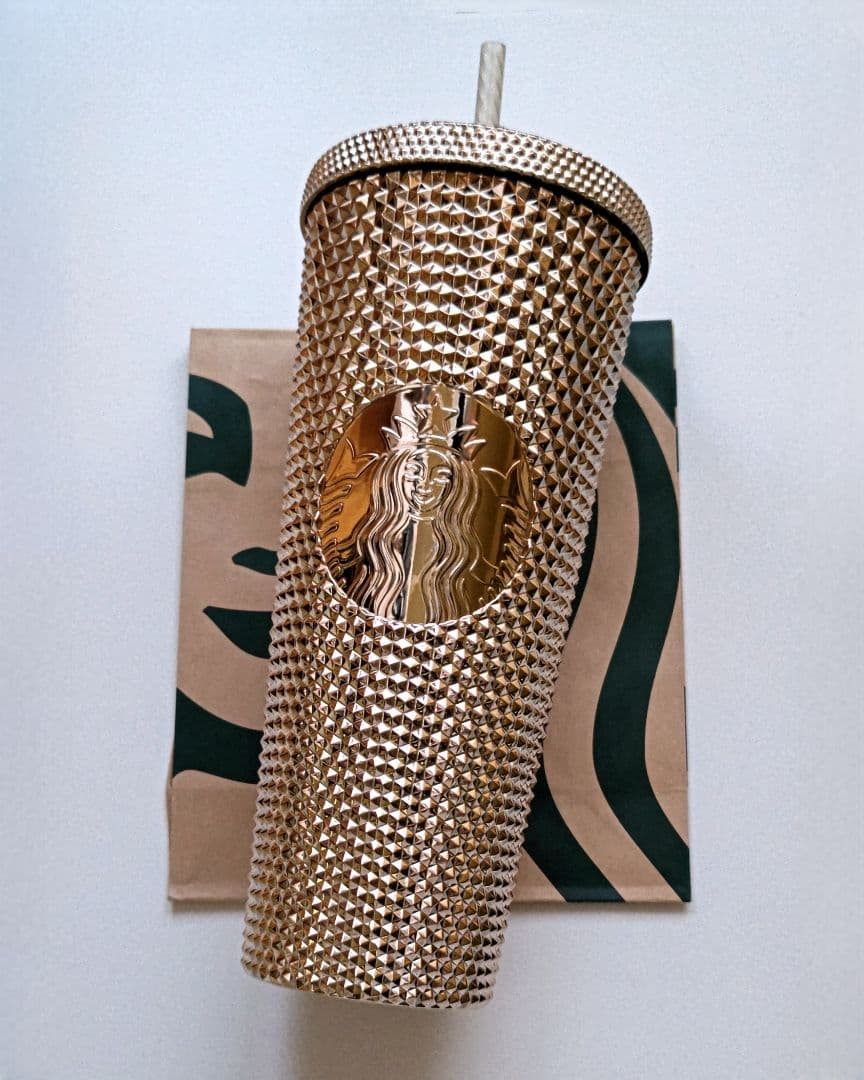 スターバックス コールドカップタンブラーバンピーゴールド