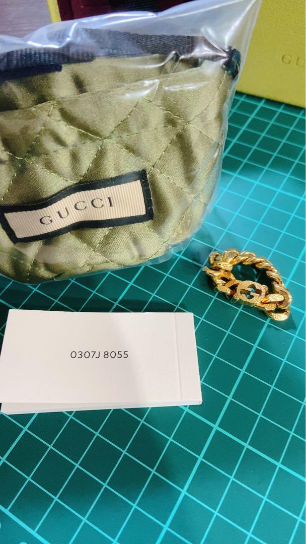 GUCCI　インターロッキングG　ゴルメットチェーン　リング　指輪　２２号　美品
