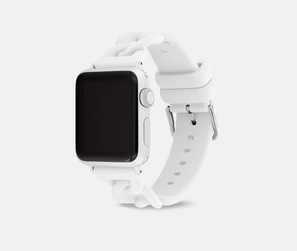 【新品】コーチ アップルウォッチベルト バンド シリコンラバー ホワイト