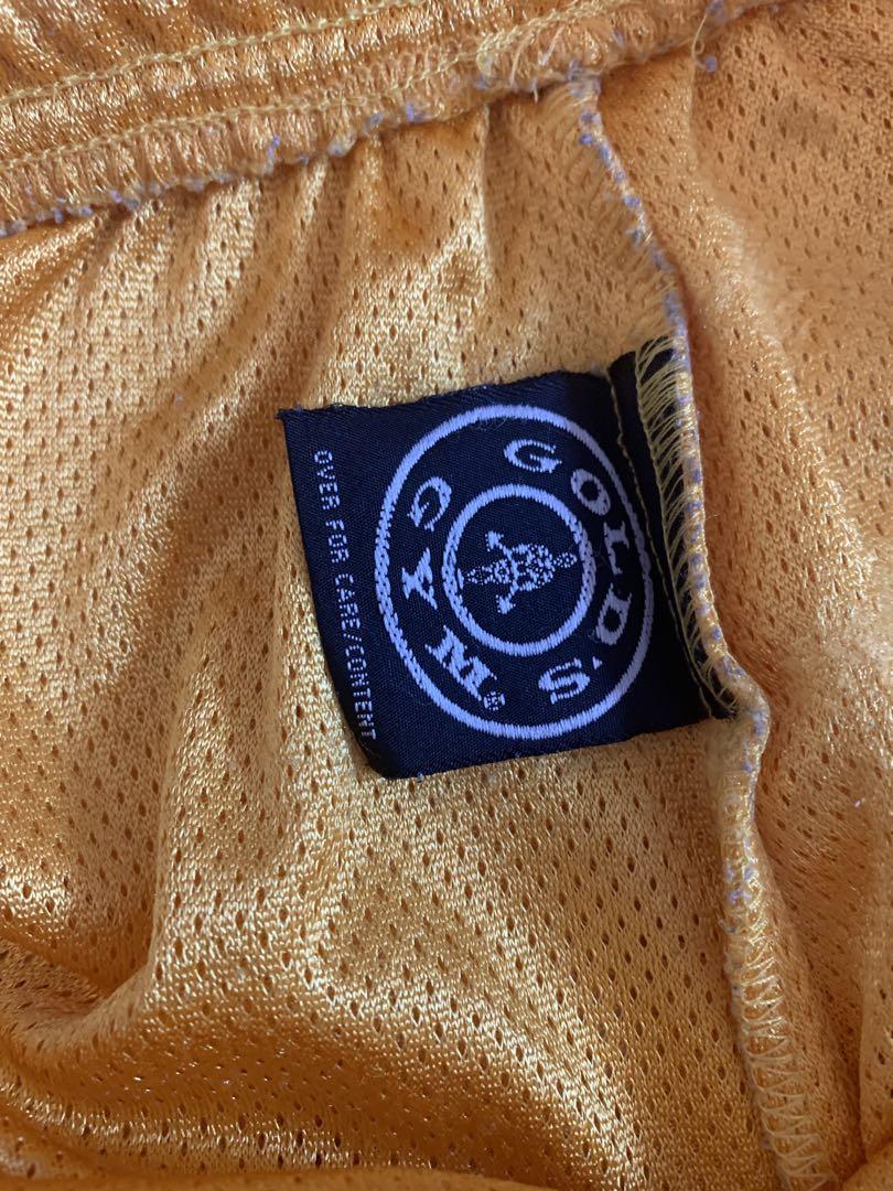 90’s GOLD’S GYM USA製 メッシュ ショーツ イエロー L 90's GOLD'S GYM USA製 メッシュ ショーツ イエロー L-セールの