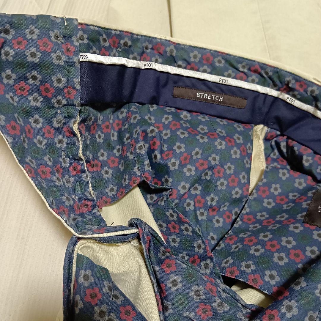 PT01 Flower フロントボタン コットン ストレッチ 美脚チノパン 46 PT01 Flower フロントボタン コットン ストレッチ 美脚チノパン 46