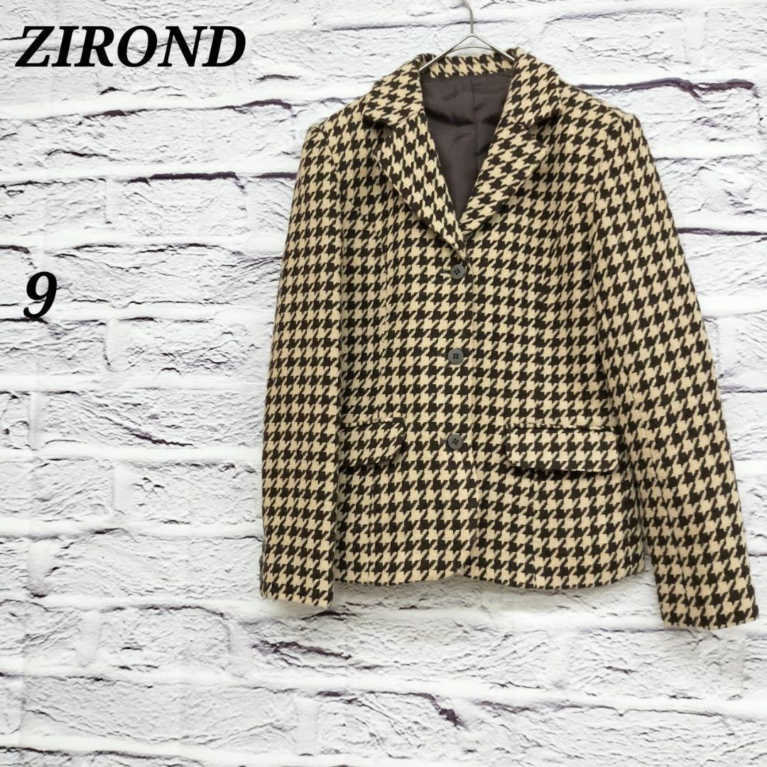 R3937/ZIROND【9】テーラードジャケット 千鳥格子 ブラウン