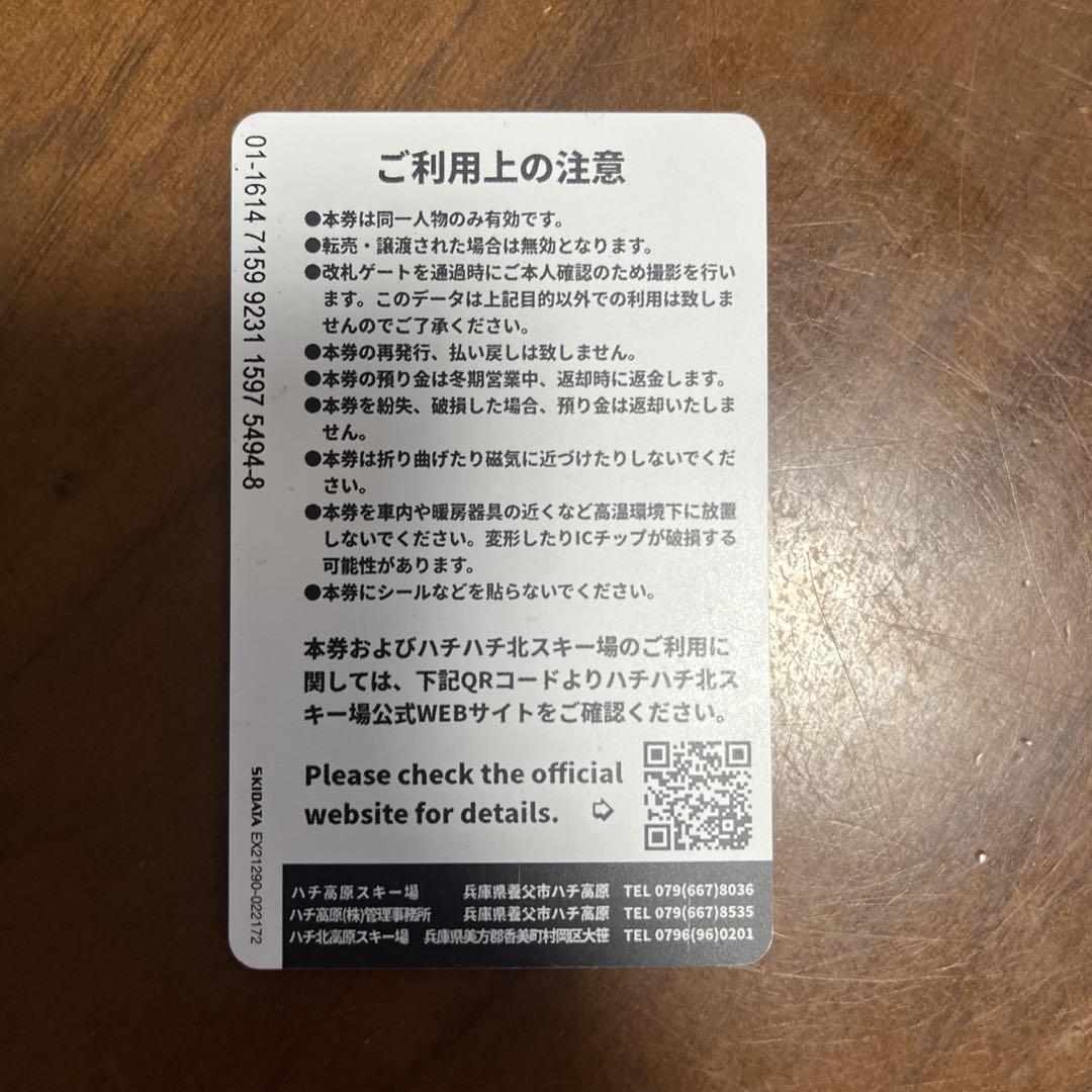 ハチ高原　ハチ北　スキー場　子どもリフト券　2枚　割引チケット4枚(全日利用可)