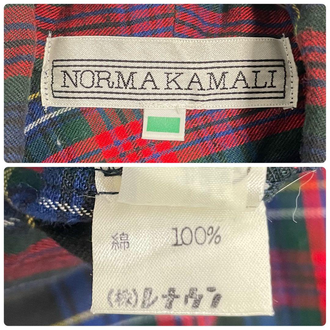80s90s NORMA KAMALI タータンチェック カーディガン ガウン
