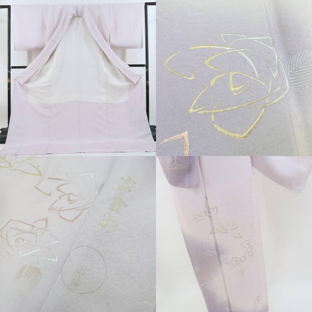 a-ren 新品 金彩友禅 京金彩 薔薇 着物 仕付糸付 訪問着 3359