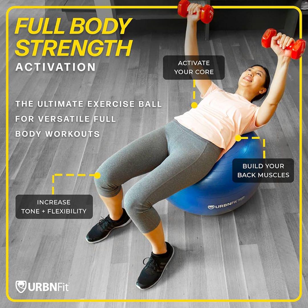 URBNFit バランスボール 65cm スポーツ エクササイズ ボール