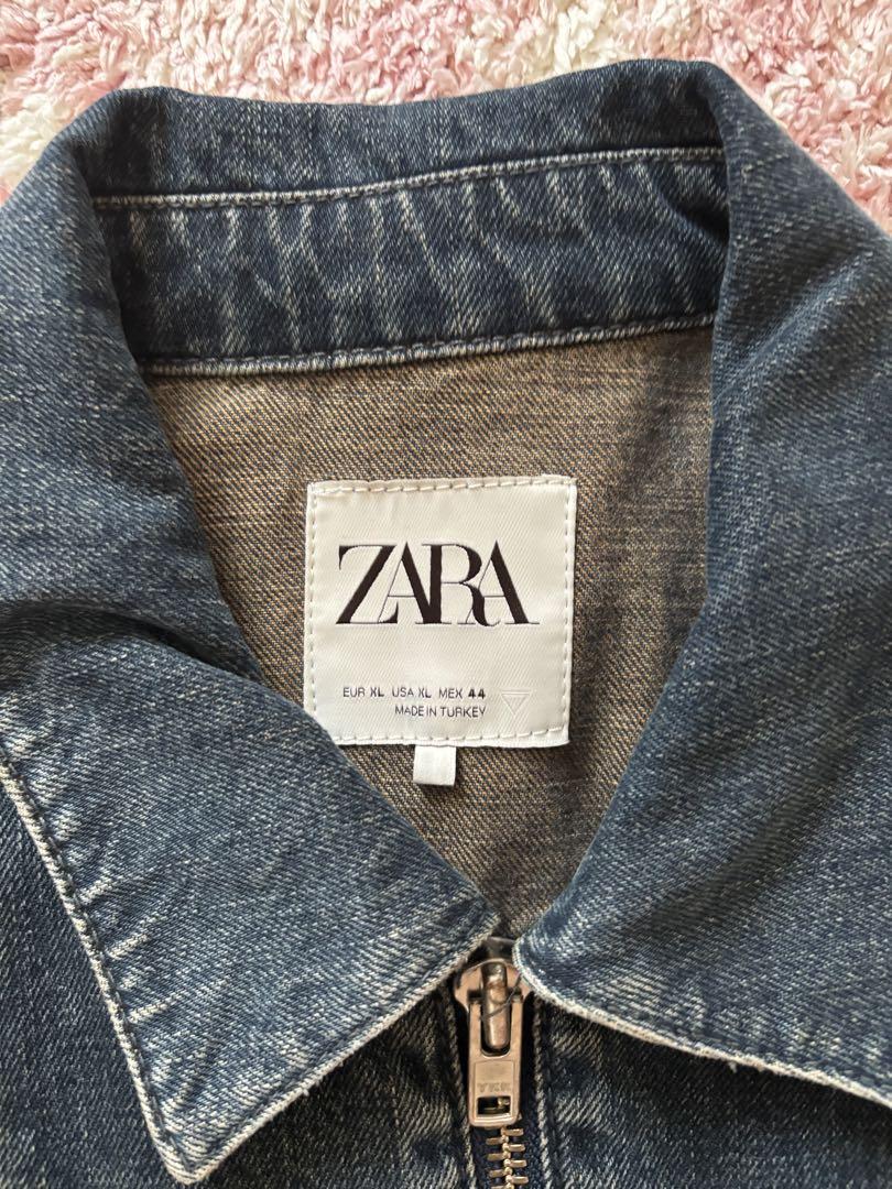 ZARA ダークブルー ジップアップデニムジャケット M - メルカリ