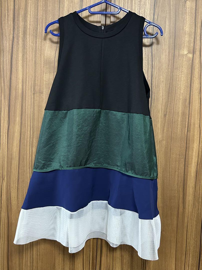 美品★ ファブリックミックスボーダートップ