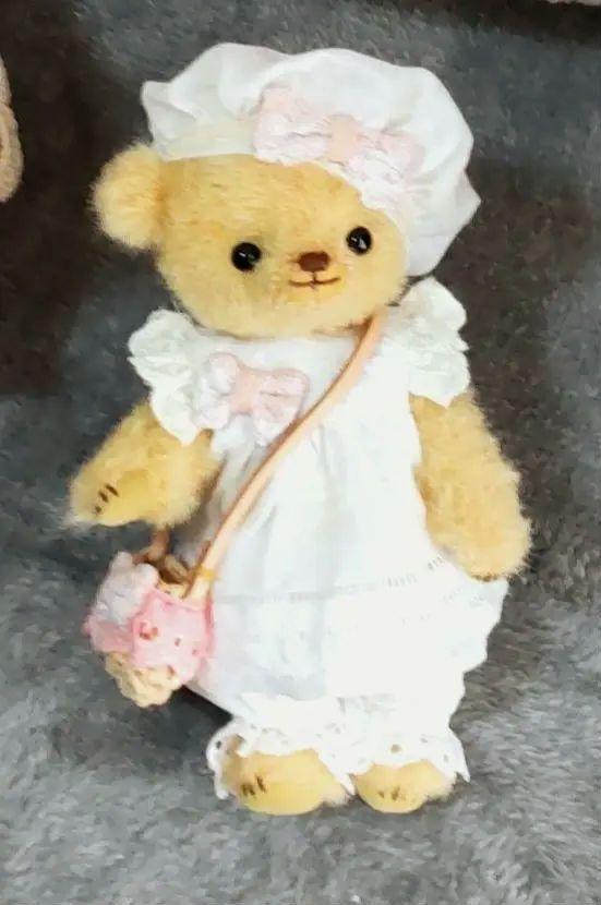 ハンドメイド テディベア ラティニティアルパカ カスタード色 手作り