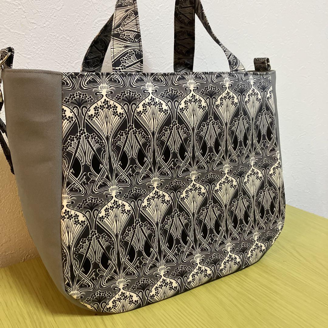 リバティ　ハンドメイド　トートバック　ショルダー紐付　横40×縦27×マチ15㎝