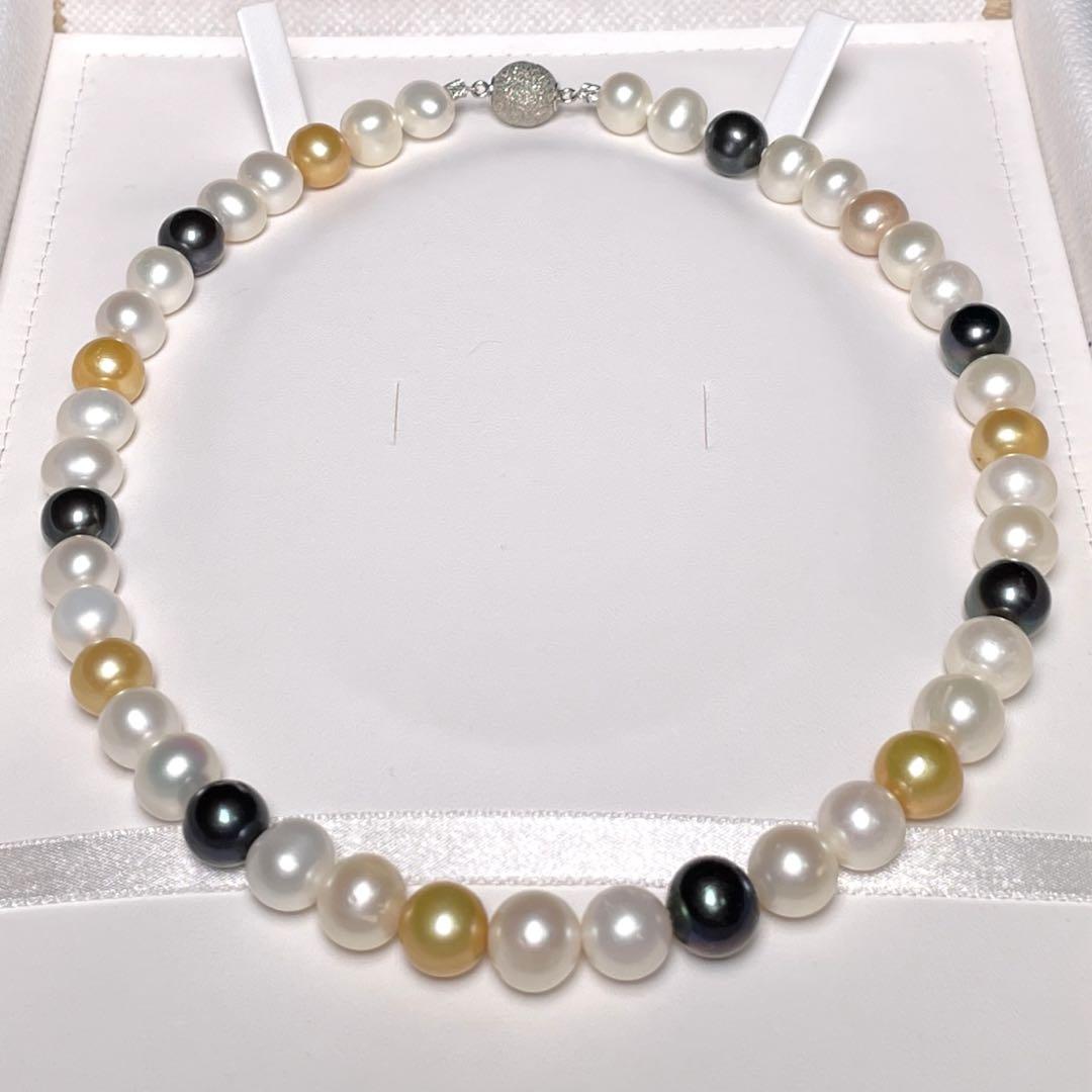 ン 大人気 新品 ノ 大珠 希少 本真珠 8.6〜10.6 ホワイト ゴールド ネックレス アクセサリー