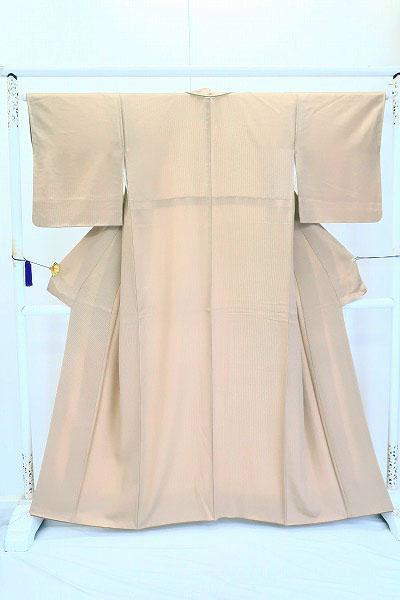 【数々のアワードを受賞】 江戸小紋 美品 万筋 正絹 袷 裄丈66cm 身丈160.5cm 薄茶色×白色 着物・浴衣