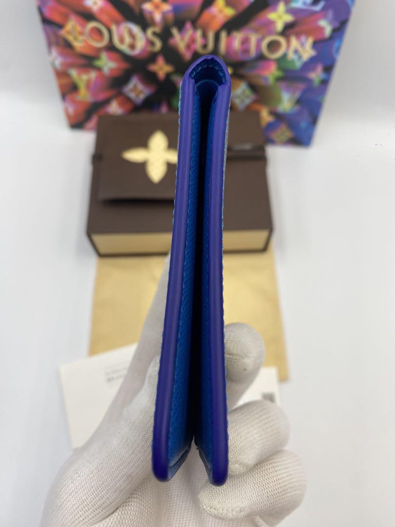新品同様‼️ルイヴィトン ダミエ ポルトフォイ ユスレンダー ブルー財布