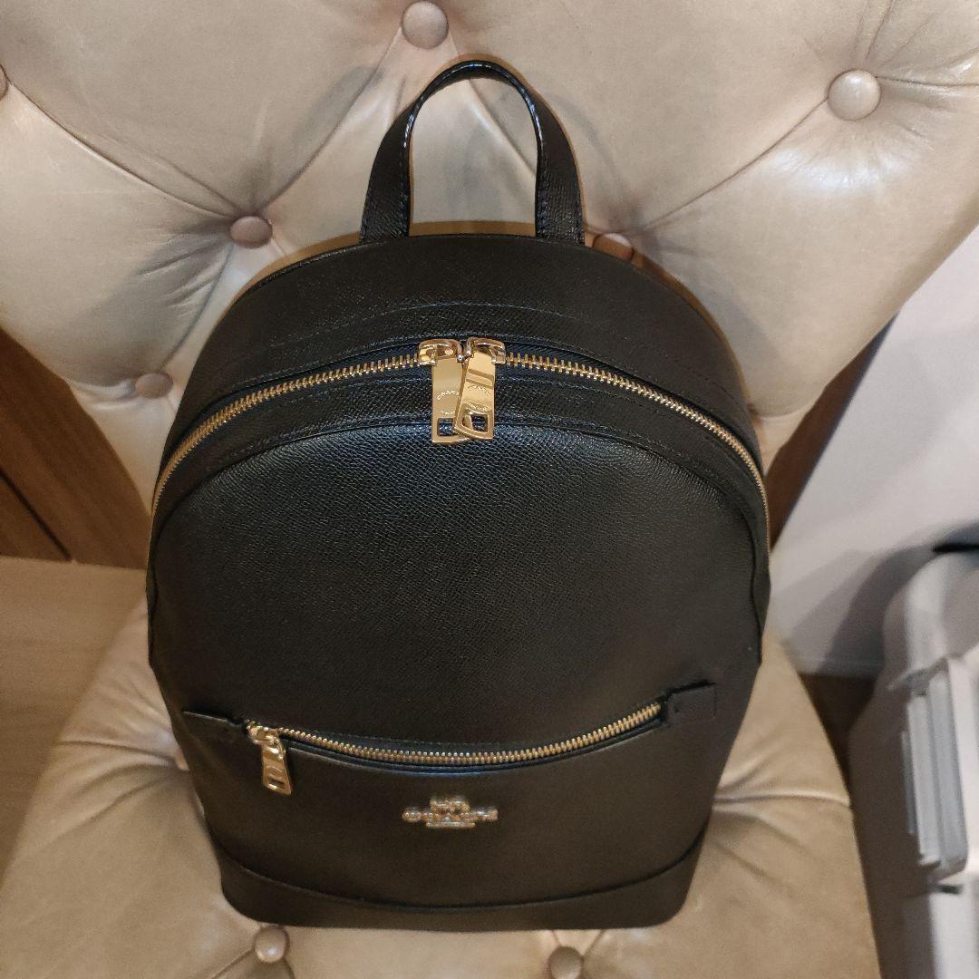 COACH ブラックレザーバックパック