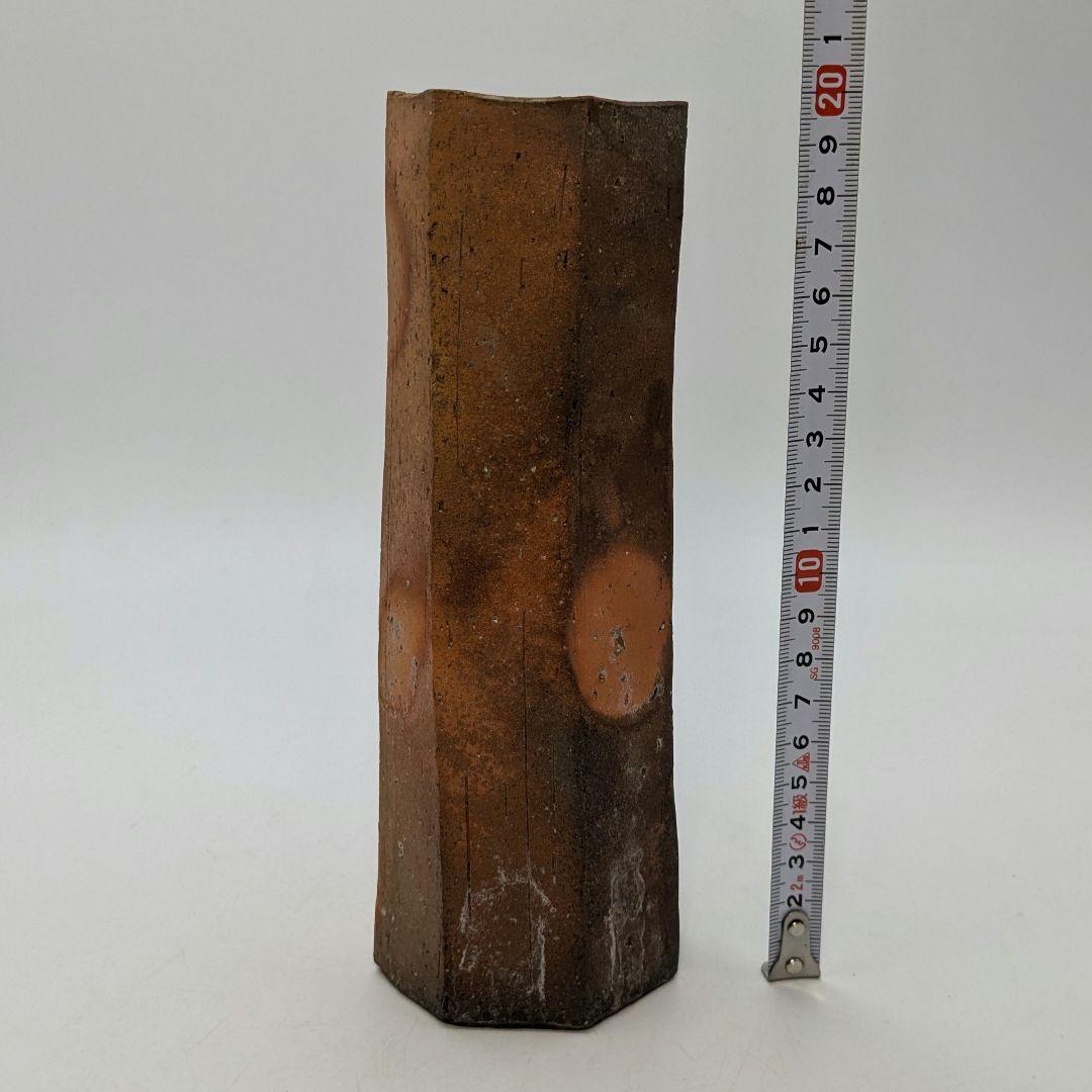 榊原貢 備前焼 面取筒花生 花入 花器 花瓶 フラワーベース 置物