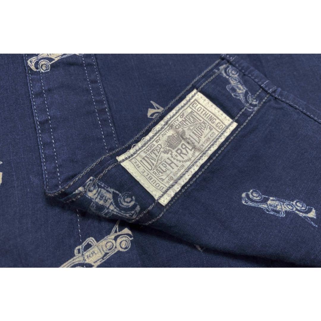 新品タグ付 RRL (DOUBLE RL) Indigo Print Shirt