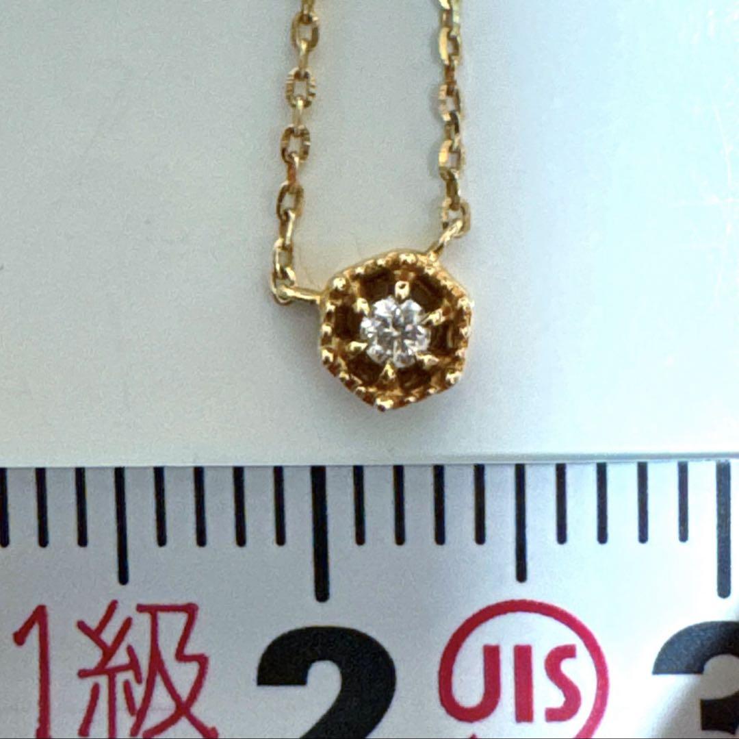 agete ネックレス 一粒ダイヤ 0.02ct 10K
