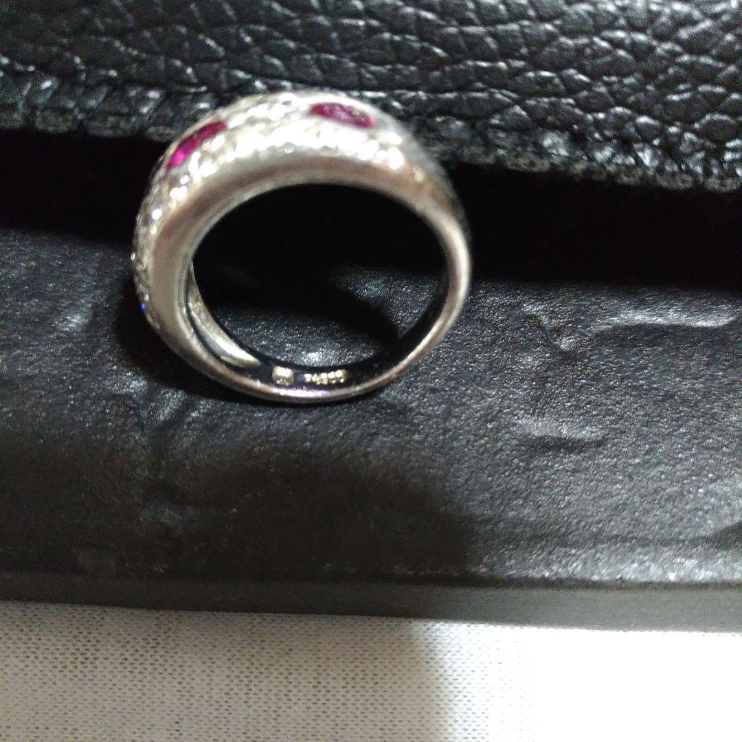 Pt900。リング、指輪。ルビー、ダイヤモンド。10.5号。中古です。