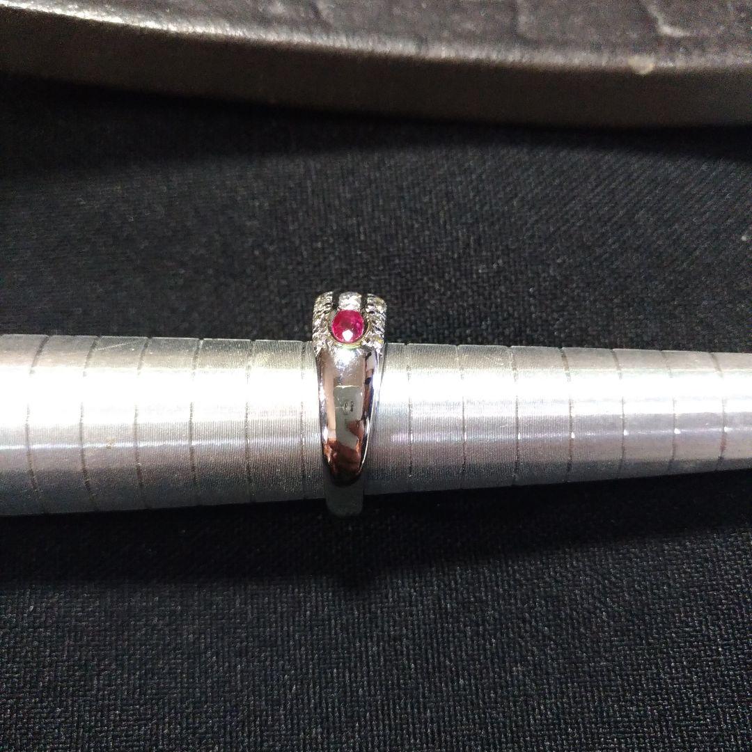 Pt900。リング、指輪。ルビー、ダイヤモンド。10.5号。中古です。