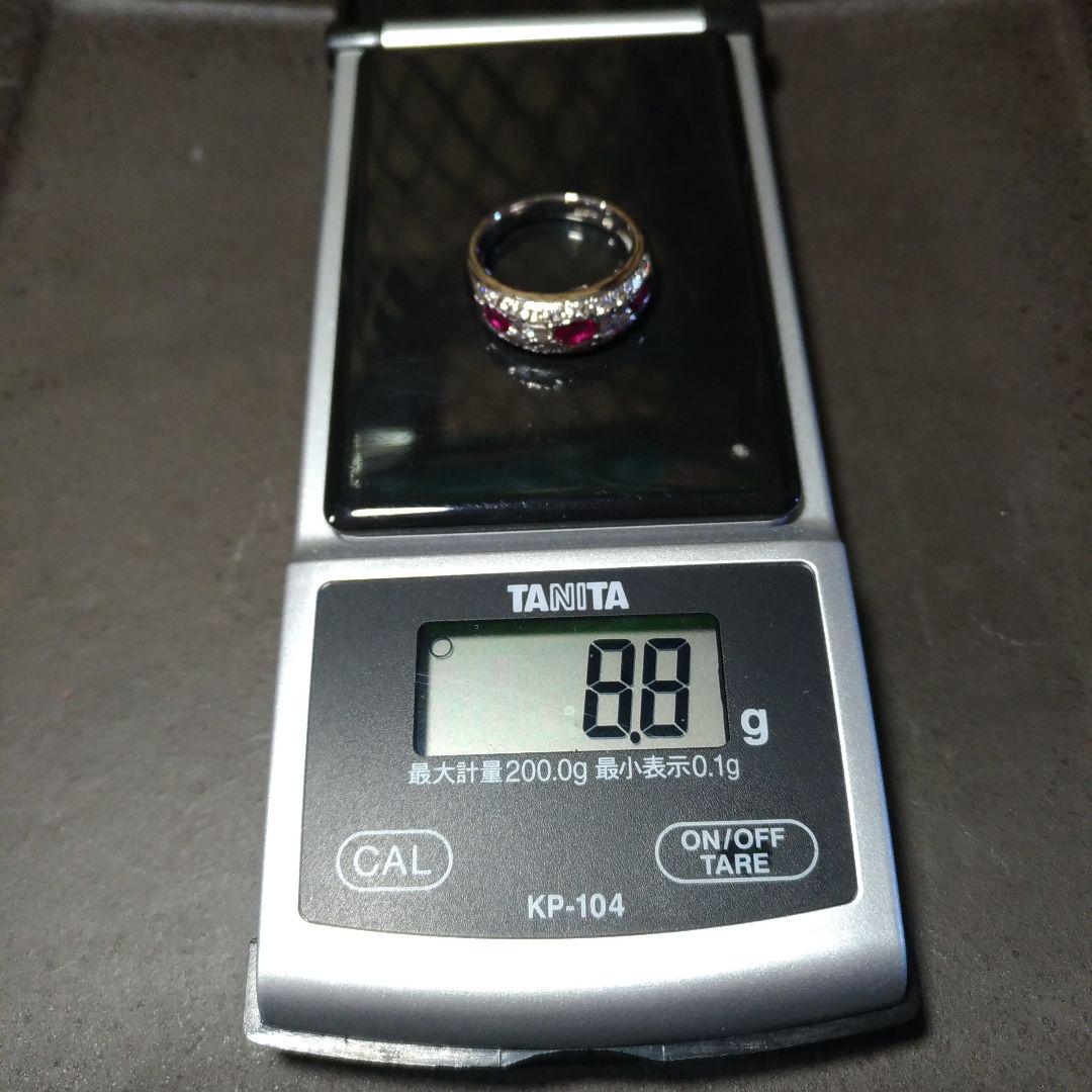 Pt900。リング、指輪。ルビー、ダイヤモンド。10.5号。中古です。