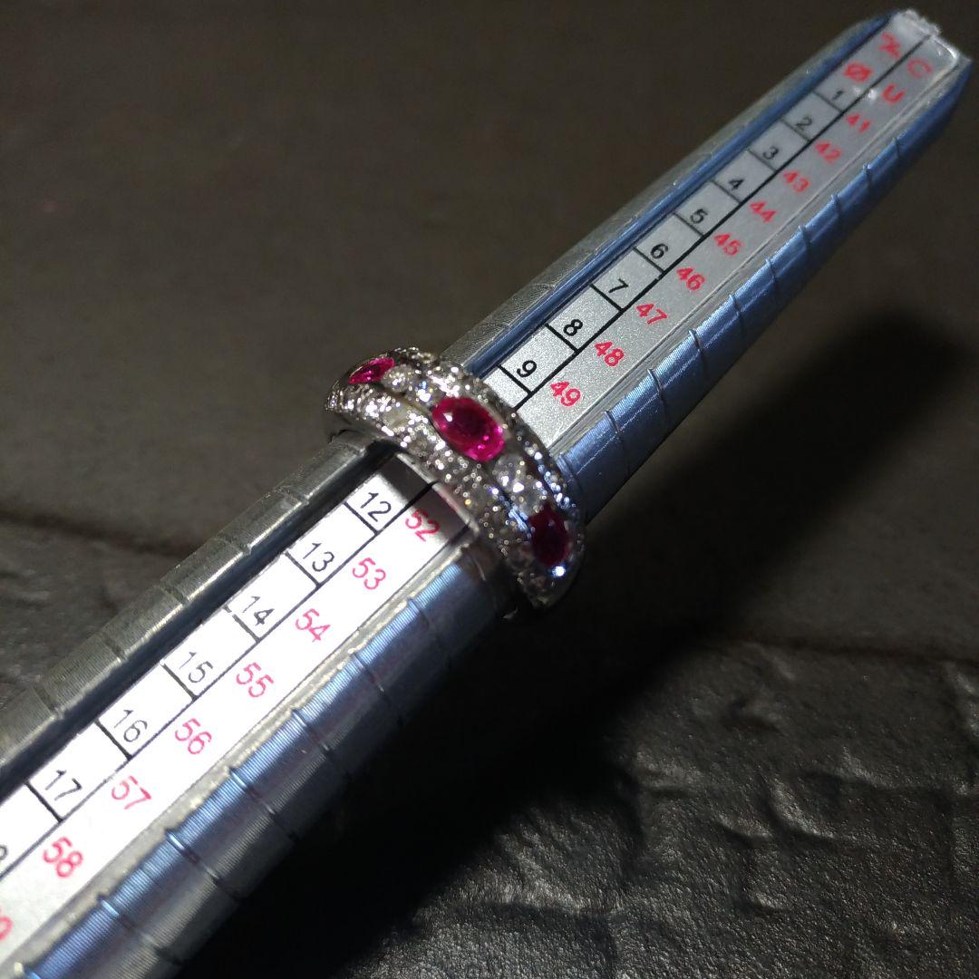 Pt900。リング、指輪。ルビー、ダイヤモンド。10.5号。中古です。
