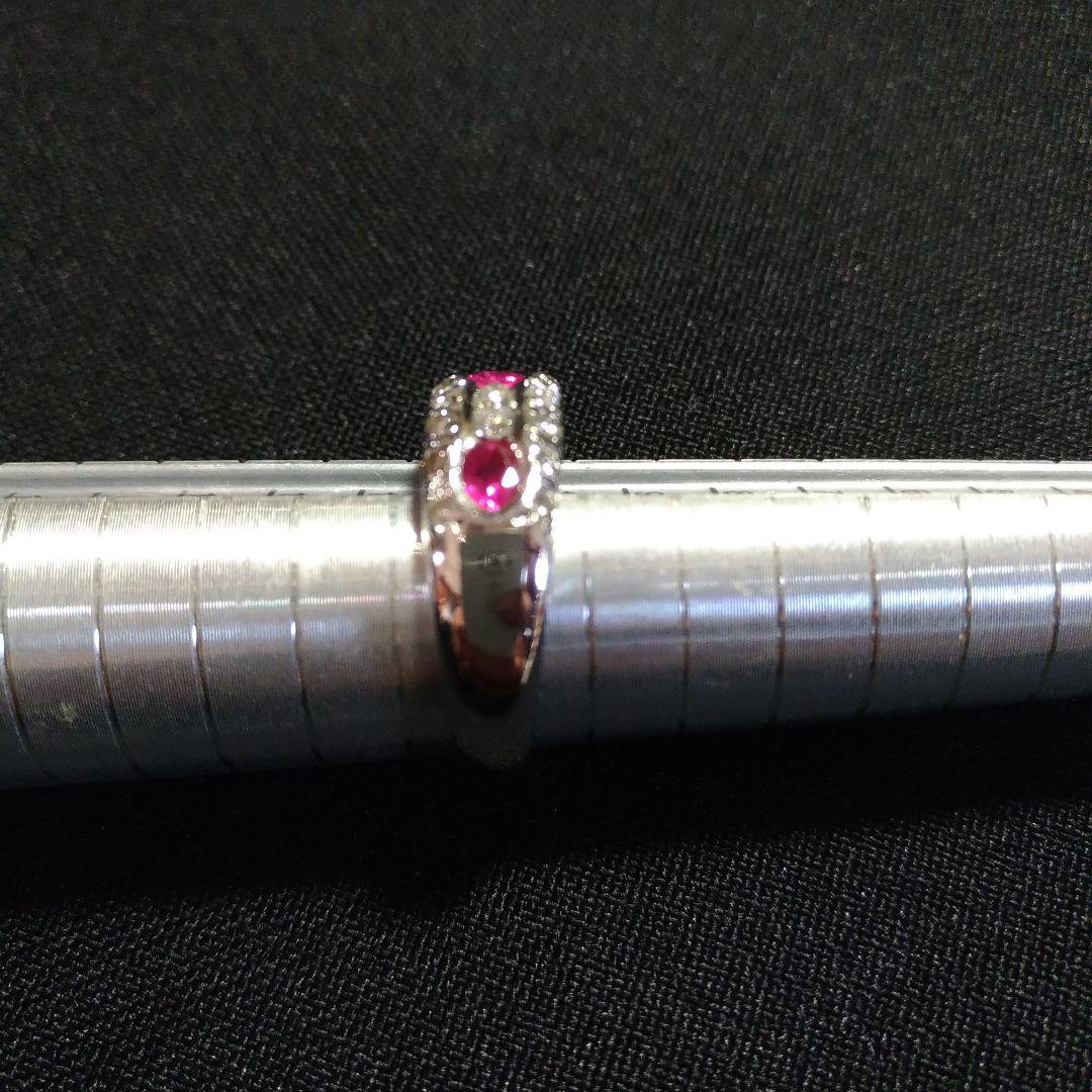 Pt900。リング、指輪。ルビー、ダイヤモンド。10.5号。中古です。