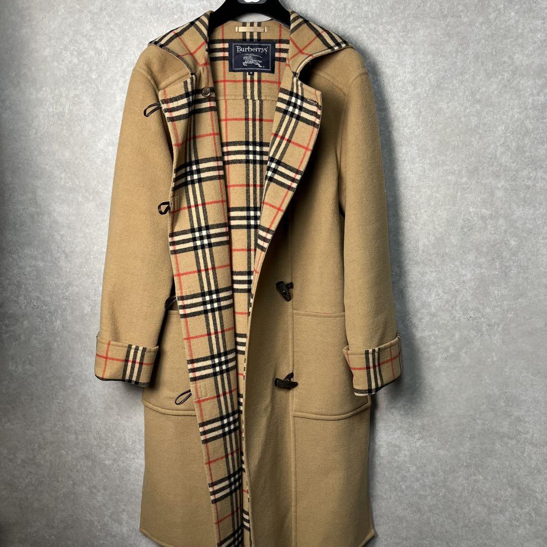 バーバリーロンドン ダッフルコート キャメル  全面ノバチェック ウール ✨美品✨高級感✨バーバリーズ ダッフルコート ノバチェック