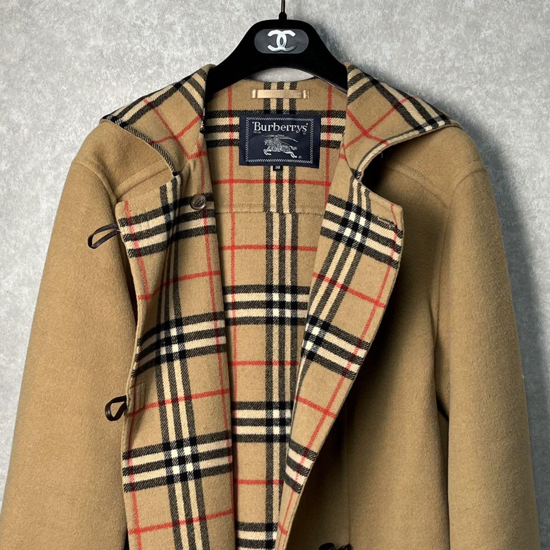 美品 バーバリー ロングコート ダッフル カシミヤ混 ノバ