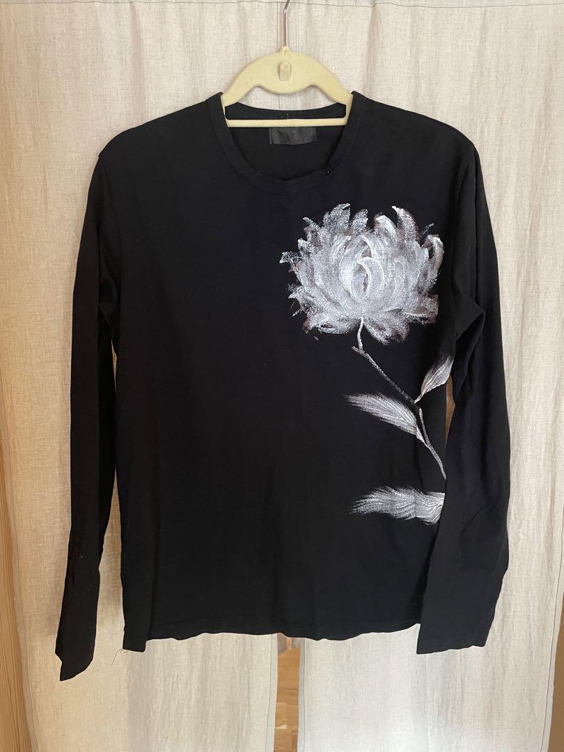 Y\'s for men花柄プリント 長袖Tシャツ