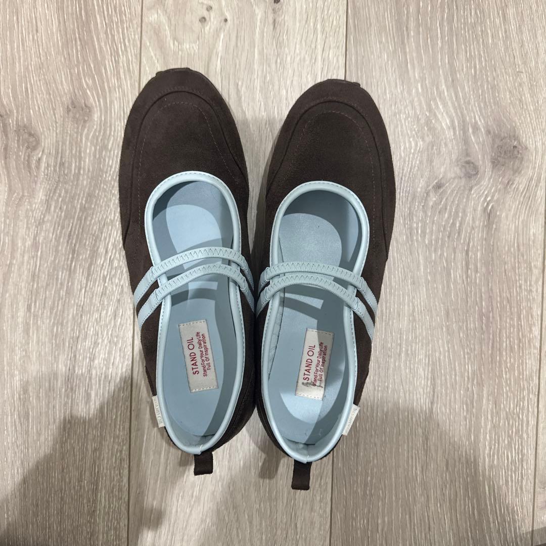 stand oil ストラップメリージェーンスニーカ マロンコンビ24.5cm STAND OIL