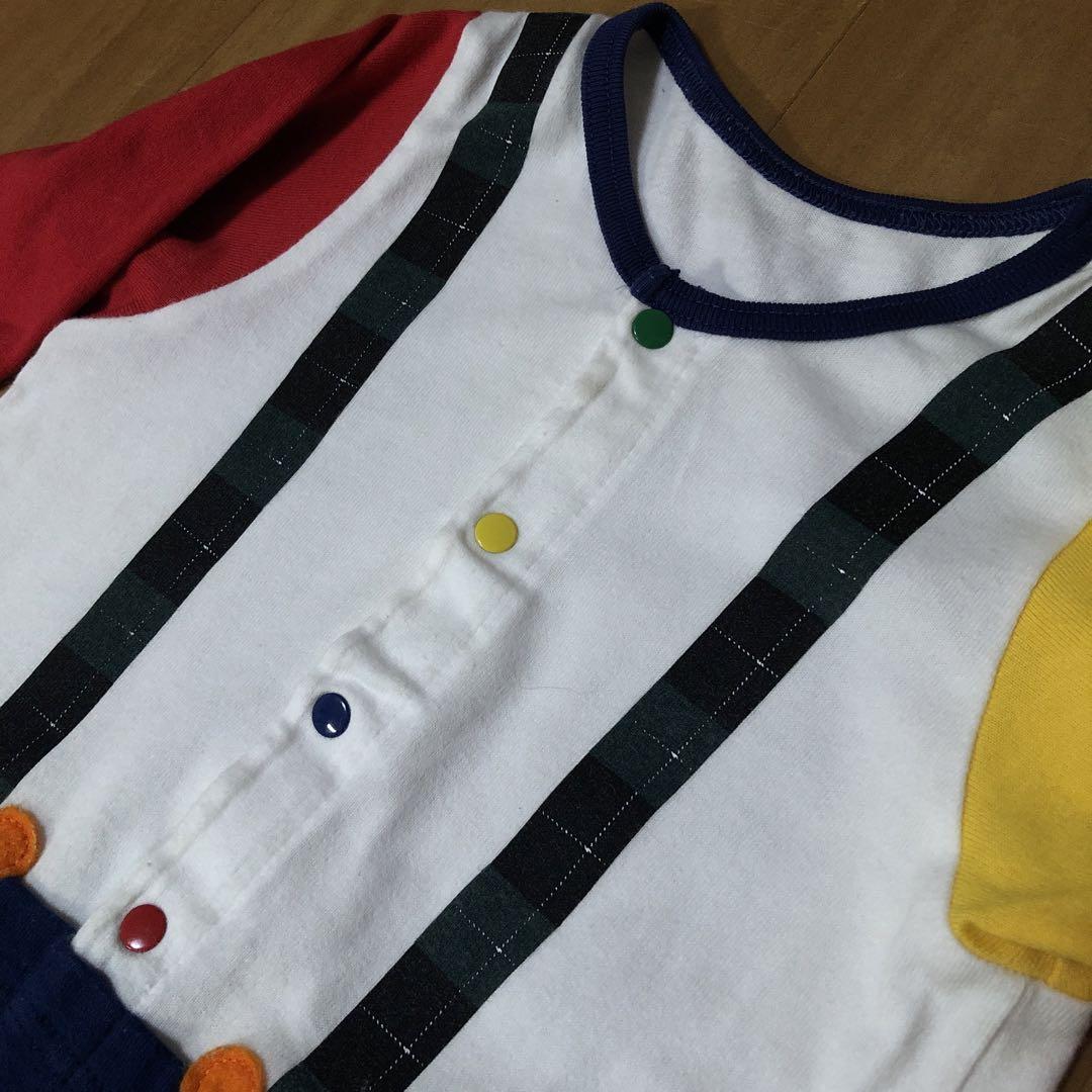 ミキハウス ホットビスケッツ ロンパース カバーオール 80 帽子