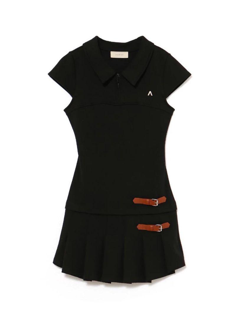 ワンピース andmary Luna pleats mini dress black