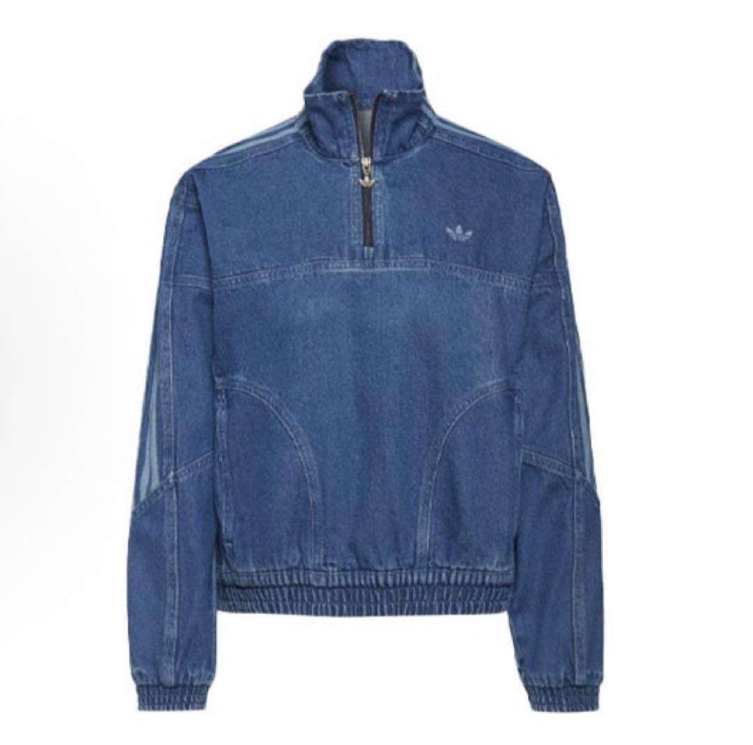 メーカー 一覧 新品36 Adidasハーフジップ デニムジャケット ブルー H11515 ジャケット・アウター