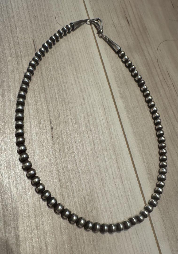 エリッカニコラスビゲイ5mm 925 ネックレス ナバホパール約40cm