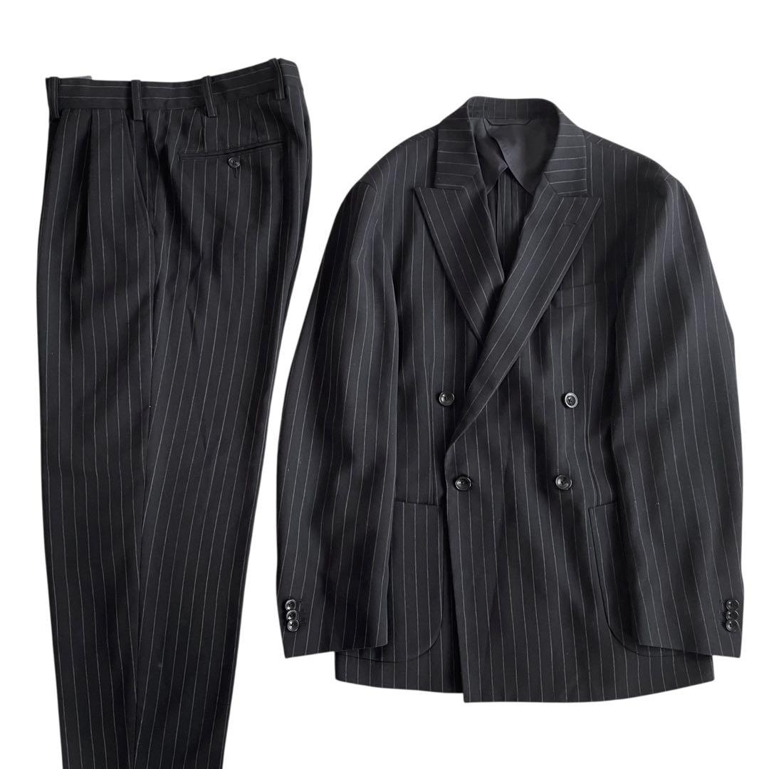 《超美品》MORLES モアレス ダブルセットアップ スーツ ストライプ S