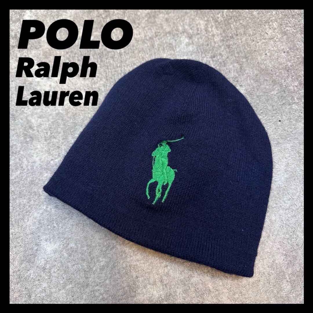 Polo Ralph Lauren ネイビー ビックポニー　ビーニー