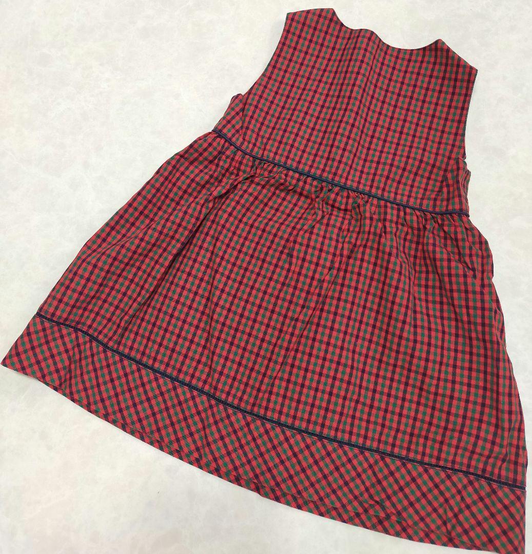 【正規逆輸入品】 familiar 定番チェックワンピース ノースリーブ 綿100% キッズ服 ワンピース