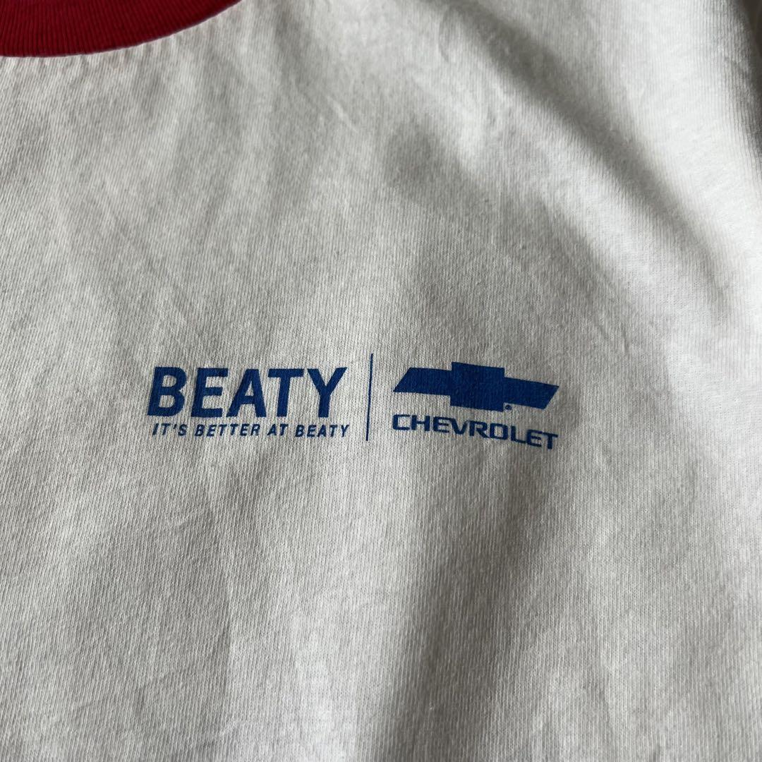 2000年代、リンガーTシャツ】人気シュボレー古着アメ車カマロ白