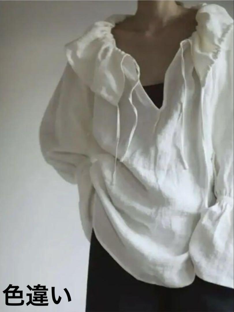 little suzie Linen Gather Collar Blouse