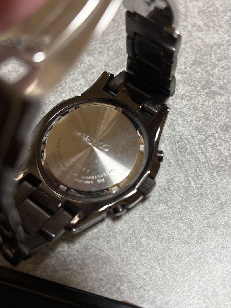 SEIKOセイコーPERPETUALSOLAR クロノグラフ腕時計　ブラック