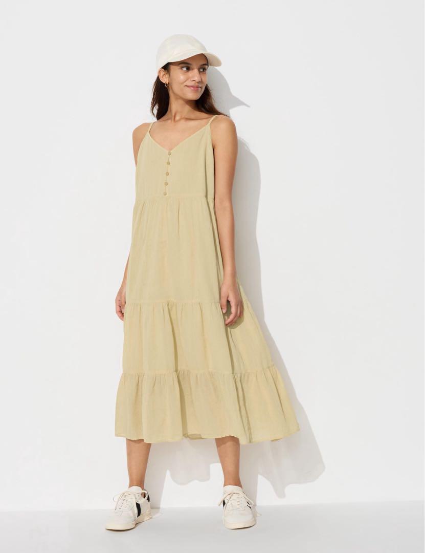 UNIQLO クリンクルコットンキャミワンピース