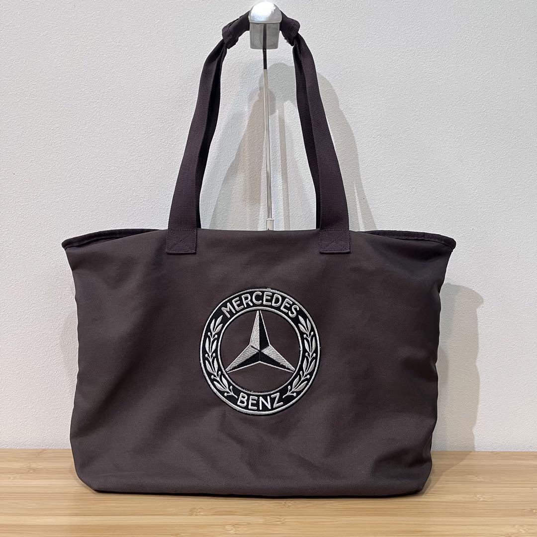 メルセデスベンツファスナー付き大容量トートバッグ防水刺繍ユニ