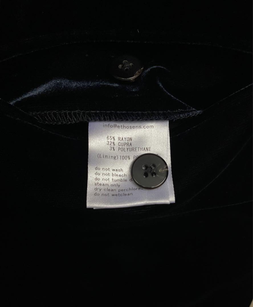 【美品】　ETHOSENS エトセンス　ベロアパンツ　ネイビー